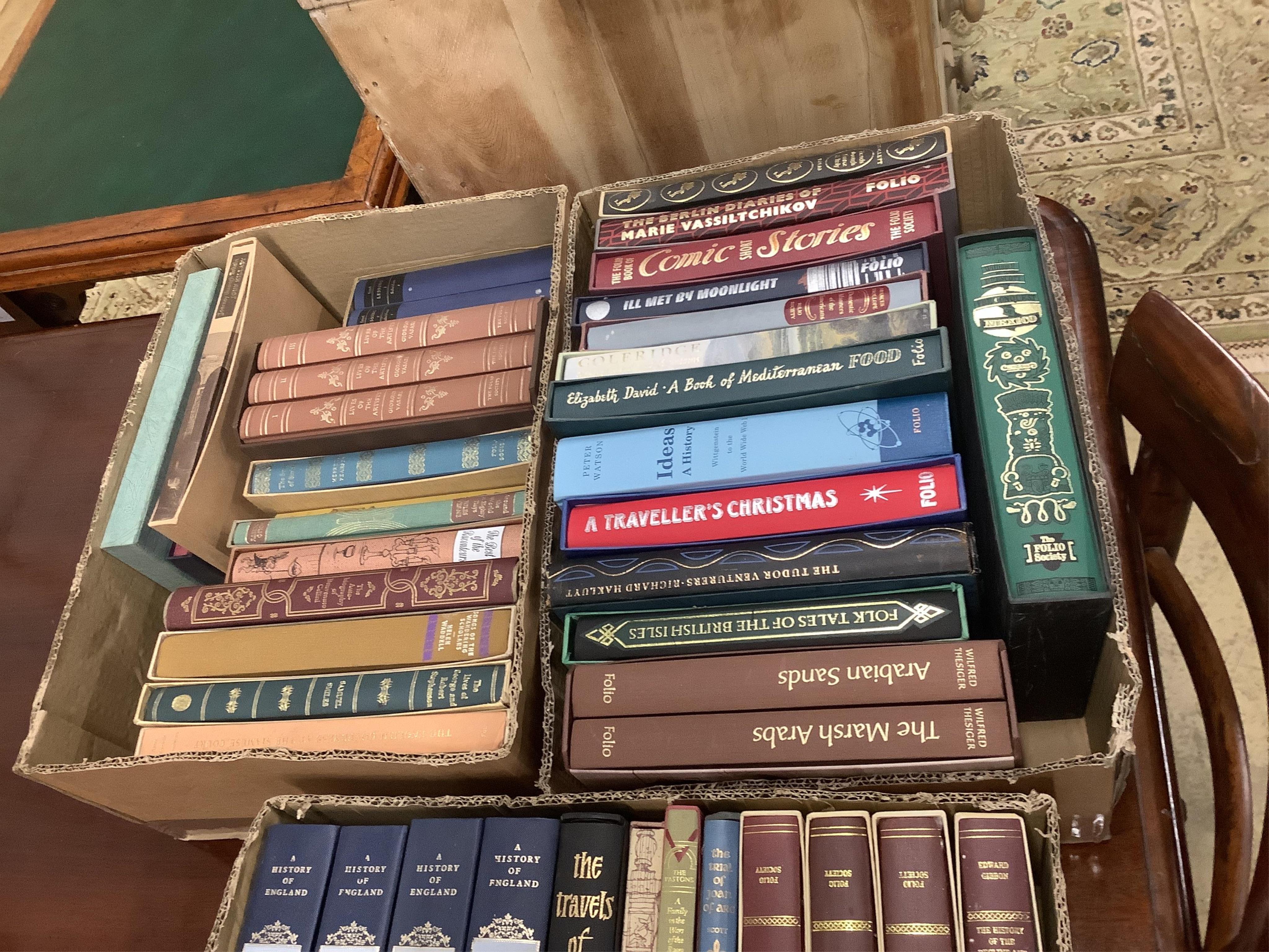 Approximately 130 Folio Society editions, mainly fiction and world history. Condition - fair to good